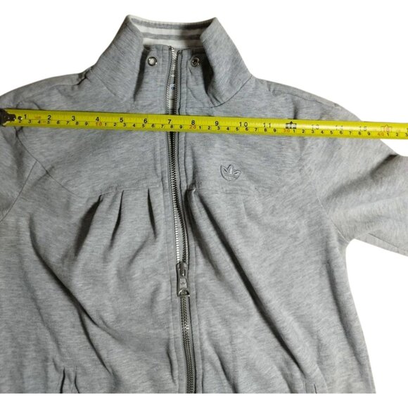 Adidas Originals Youth XS Track Jacket - Heather Gray Zip-Up with Trefoil Logo - Picture 4 of 6